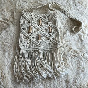 Vintage macrame crossbody bag